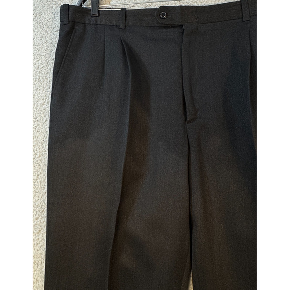 Haggar Cool Right Performance Flex Mens Black Pants 38x29 Classic Fit - Picture 11 of 16